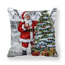 Load image into Gallery viewer, Christmas Pillowcase Holiday Decoration Christmas Santa Pillow Covers Santa Claus Pillow Covers Christmas Sofa Throw Pillow Home Cushion Cover Christmas Snowman Print Pillowcase Letter 45x45CM
