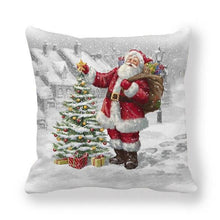 Load image into Gallery viewer, Christmas Pillowcase Holiday Decoration Christmas Santa Pillow Covers Santa Claus Pillow Covers Christmas Sofa Throw Pillow Home Cushion Cover Christmas Snowman Print Pillowcase Letter 45x45CM
