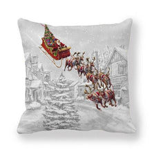 Load image into Gallery viewer, Christmas Pillowcase Holiday Decoration Christmas Santa Pillow Covers Santa Claus Pillow Covers Christmas Sofa Throw Pillow Home Cushion Cover Christmas Snowman Print Pillowcase Letter 45x45CM
