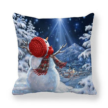 Load image into Gallery viewer, Christmas Pillowcase Holiday Decoration Christmas Santa Pillow Covers Santa Claus Pillow Covers Christmas Sofa Throw Pillow Home Cushion Cover Christmas Snowman Print Pillowcase Letter 45x45CM
