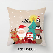 Load image into Gallery viewer, Christmas Pillowcase Tree Santa Claus Cushion Cover Christmas Pillow Case Decorative Santa Claus Xmas Throw Pillowcase Cotton Linen Square Cushion Pillow Covers
