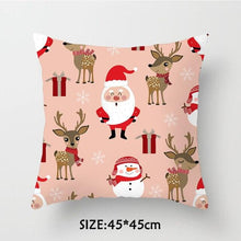 Load image into Gallery viewer, Christmas Pillowcase Tree Santa Claus Cushion Cover Christmas Pillow Case Decorative Santa Claus Xmas Throw Pillowcase Cotton Linen Square Cushion Pillow Covers

