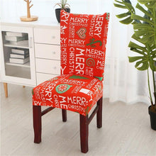 Load image into Gallery viewer, Christmas Printing Dining Chair Covers Modern Removable Anti-dirty Kitchen Seat Case Stretch Chair Slipcovers for Home Banquet Dining Room Chair Protector Seat Protector Slipcovers Stretch Removable Washable Printed Dining Chair Seat Covers for Kitchen
