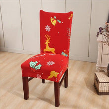 Load image into Gallery viewer, Christmas Printing Dining Chair Covers Modern Removable Anti-dirty Kitchen Seat Case Stretch Chair Slipcovers for Home Banquet Dining Room Chair Protector Seat Protector Slipcovers Stretch Removable Washable Printed Dining Chair Seat Covers for Kitchen
