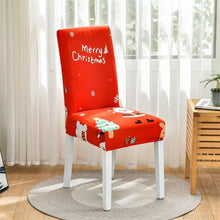 Load image into Gallery viewer, Christmas Printing Dining Chair Covers Modern Removable Anti-dirty Kitchen Seat Case Stretch Chair Slipcovers for Home Banquet Dining Room Chair Protector Seat Protector Slipcovers Stretch Removable Washable Printed Dining Chair Seat Covers for Kitchen
