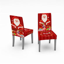Load image into Gallery viewer, Christmas Removable Washable Dining Room Chair Protector Slipcovers for Christmas Home Decor Holiday Seat Cover Christmas Chair Covers Santa Printed Elastic Stretch Dining Chairs Chair Slipcover Kitchen Seat Cover Home Decor
