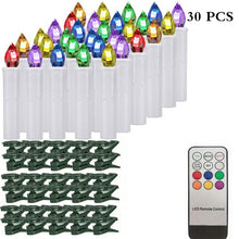 Load image into Gallery viewer, Christmas Tree Clip Candle Warm White Battery Operated Waterproof LED Flameless Taper Ivory Floating Candles with Remote Timer Ideal For Home Flameless Flashing With Remote And Suction Cup LED Candles For Halloween Birthday Garden Decoration
