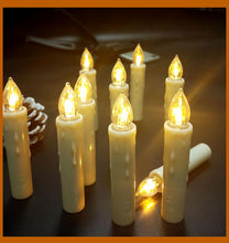 Load image into Gallery viewer, Christmas Tree Clip Candle Warm White Battery Operated Waterproof LED Flameless Taper Ivory Floating Candles with Remote Timer Ideal For Home Flameless Flashing With Remote And Suction Cup LED Candles For Halloween Birthday Garden Decoration
