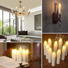 Load image into Gallery viewer, Christmas Tree Clip Candle Warm White Battery Operated Waterproof LED Flameless Taper Ivory Floating Candles with Remote Timer Ideal For Home Flameless Flashing With Remote And Suction Cup LED Candles For Halloween Birthday Garden Decoration

