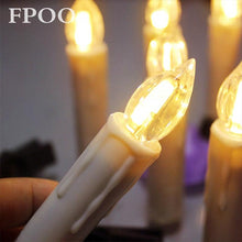 Load image into Gallery viewer, Christmas Tree Clip Candle Warm White Battery Operated Waterproof LED Flameless Taper Ivory Floating Candles with Remote Timer Ideal For Home Flameless Flashing With Remote And Suction Cup LED Candles For Halloween Birthday Garden Decoration
