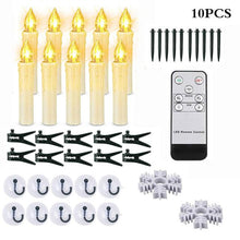 Load image into Gallery viewer, Christmas Tree Clip Candle Warm White Battery Operated Waterproof LED Flameless Taper Ivory Floating Candles with Remote Timer Ideal For Home Flameless Flashing With Remote And Suction Cup LED Candles For Halloween Birthday Garden Decoration
