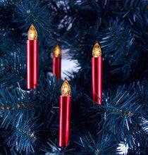 Load image into Gallery viewer, Christmas Tree Clip LED Candle Waterproof LED Flameless Taper Ivory Floating Candles with Remote Timer and Dimmable, Ideal for Home Indoor Outdoor Christmas Trees Lamp Simulation Flame Light Warm Candle Family Party Birthday Party Decorated With Candles
