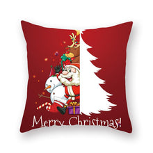 Load image into Gallery viewer, Christmas Xmas Red Pillow Case Tree Decoration Xmas Series Cushion Cover Case Pillow Zippered Square Pillowcase Santa Claus Cushion Cover Christmas Decorations For Home Snowman 45x45CM
