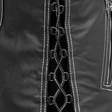 Load image into Gallery viewer, Cindy -  Women's Motorcycle Leather Vest Black
