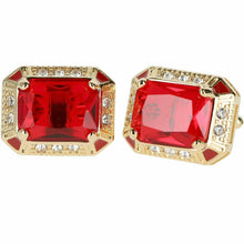 Load image into Gallery viewer, Vittorio Vico Big Rectangular Colored Crystal Cufflinks (CL73XX)
