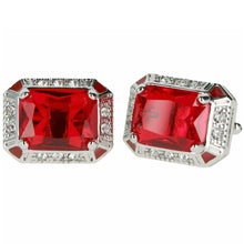 Load image into Gallery viewer, Vittorio Vico Big Rectangular Colored Crystal Cufflinks (CL73XX)

