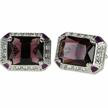Load image into Gallery viewer, Vittorio Vico Big Rectangular Colored Crystal Cufflinks (CL73XX)

