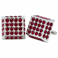 Load image into Gallery viewer, Vittorio Vico Square Studded Colored Crystal Cufflinks  (CL 76XX)
