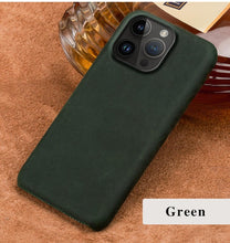 Load image into Gallery viewer, Classic Brown Genuine Leather Phone Case for iPhone 13 14 Pro Max 12 Mini 11 12 Pro Max Leather Cover Bumper Phone Case Compatible With iPhone Genuine Leather Slim Back Cover
