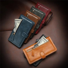 Load image into Gallery viewer, Classic Business Retro PU Flip Leather Case For Iphone 14 13 12 11 Pro Max Iphone 13 Mini X Xr Xs Card Holder Case Leather Case Magnetic Closure Magnetic Pocket Closure
