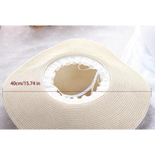 Load image into Gallery viewer, Classic Design Wide Elegant Hat New Simple Foldable Wide Floppy Girls Straw Hat Sun Hat Beach Women Summer Hat UV Protect Travel Cap Lady Cap Female Outdoor Summer Hat
