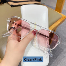 Load image into Gallery viewer, Classic Fashionable Retro Shape Double Bridges Style Women Sunglasses Polarized Square  Sunglasses for Women Men Classic Pink Gradient Eyewear Trending Sunglasses
