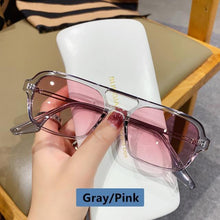 Load image into Gallery viewer, Classic Fashionable Retro Shape Double Bridges Style Women Sunglasses Polarized Square  Sunglasses for Women Men Classic Pink Gradient Eyewear Trending Sunglasses

