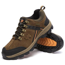 Load image into Gallery viewer, Classic Genuine Leather Outdoor Sport Mens Breathable Non slip Hiking Boots Light Mountain Climbing High Top Winter Warm Outdoor Walking Lace Up Anti-Slip Ankle Booties
