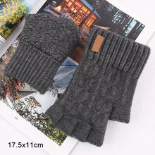 Load image into Gallery viewer, Classic Knitted Fingerless Winter  Unisex Outdoor Gloves For Men Women Retro Soft Unisex Stretch Elastic Warm Half Finger Cycling Gloves
