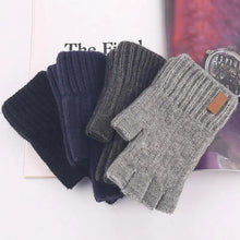 Load image into Gallery viewer, Classic Knitted Fingerless Winter  Unisex Outdoor Gloves For Men Women Retro Soft Unisex Stretch Elastic Warm Half Finger Cycling Gloves
