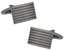 Load image into Gallery viewer, Classic Lined Gunmetal Cufflinks
