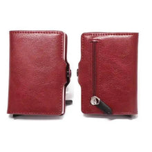 Load image into Gallery viewer, Classic Multifunction Automatic Aluminum Alloy Leather Credit Card Holder Retro New Pop-Up Card Ejector Business Wallets For Men
