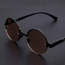 Load image into Gallery viewer, Classic Natural Crystal Glass Stone Reading Glasses Male High Definition Anti Fatigue Round Brown Reading Glasses Female Lightweight Thin Steel Frame With Compact Case For Daily Use

