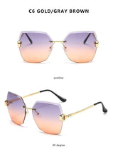 Load image into Gallery viewer, Classic Rimless Sunglasses Women Metal Frame Diamond Cutting Lens Sunglasses For Women New Fashion Black Color New Retro Sun Glasses For Women New Summer Style Sun glasses For Female Famous Style Frames
