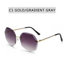 Load image into Gallery viewer, Classic Rimless Sunglasses Women Metal Frame Diamond Cutting Lens Sunglasses For Women New Fashion Black Color New Retro Sun Glasses For Women New Summer Style Sun glasses For Female Famous Style Frames
