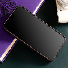 Load image into Gallery viewer, Classic Simple Brown Black Shockproof Drop Proof Phone Case Protective Genuine Leather Case for iPhone 13 Pro Max Business Case for iPhone 13 Mini Classic Magnetic Charging Phone Back Cover
