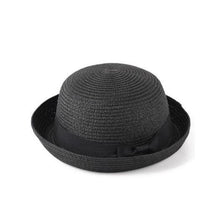 Load image into Gallery viewer, Classic Simple Female Hat For Summer Beach Hat Casual Lady Summer Solid Color Straw Hat Women Elegant Hat Traveling Hats UV Protection Sun Cap Women Flat Bowknot Design Cute Cap Girls Hat 56-58cm
