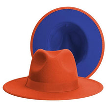 Load image into Gallery viewer, Classic Wide Brim Fedora Hat Men Women Two Colors Fedora Hats Cowboy Hat White Blue Belt Beautiful Design Soft Unisex Party Formal Hat 56-58CM
