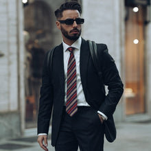 Load image into Gallery viewer, Vesuvio - Silk Jacquard Tie - Red and Burgundy
