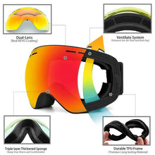 Load image into Gallery viewer, ClearView Anti-Fog Ski Goggles
