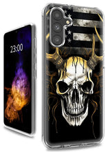Load image into Gallery viewer, ClearView DualGuard Case - Bold American Flag Skull Design for Samsung A13 5G

