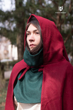 Load image into Gallery viewer, Wool Hooded Cloak Hibernus Red
