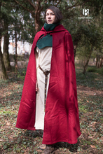 Load image into Gallery viewer, Wool Hooded Cloak Hibernus Red
