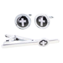 Load image into Gallery viewer, Vittorio Vico Religious Cufflinks &amp; Tie Bar Set
