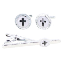 Load image into Gallery viewer, Vittorio Vico Religious Cufflinks &amp; Tie Bar Set
