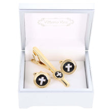 Load image into Gallery viewer, Vittorio Vico Religious Cufflinks &amp; Tie Bar Set
