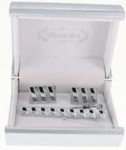 Load image into Gallery viewer, Vittorio Vico Plain Gold Cufflinks &amp; Tie Bar Set
