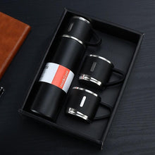 Load image into Gallery viewer, Coffee Thermos 500ml Water Bottle Portable Thermal Travel Sports Mug In-Car Insulated Cup Stainless Steel Vacuum Flasks Double Layer Stainless Steel Vacuum Flask Set with 3 Cups Including Lid
