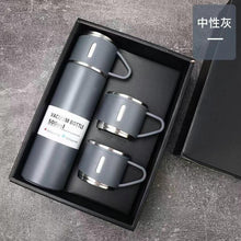 Load image into Gallery viewer, Coffee Thermos 500ml Water Bottle Portable Thermal Travel Sports Mug In-Car Insulated Cup Stainless Steel Vacuum Flasks Double Layer Stainless Steel Vacuum Flask Set with 3 Cups Including Lid
