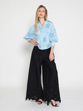 Load image into Gallery viewer, Collared Puff Sleeve Patterned Shirt
